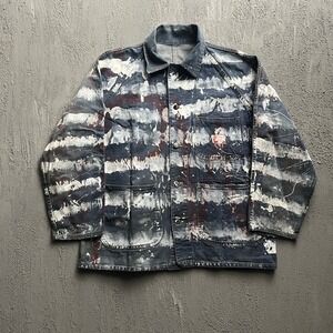 Vintage GWG Chore Jacket Large Blue 1960s POW WAR Homemade